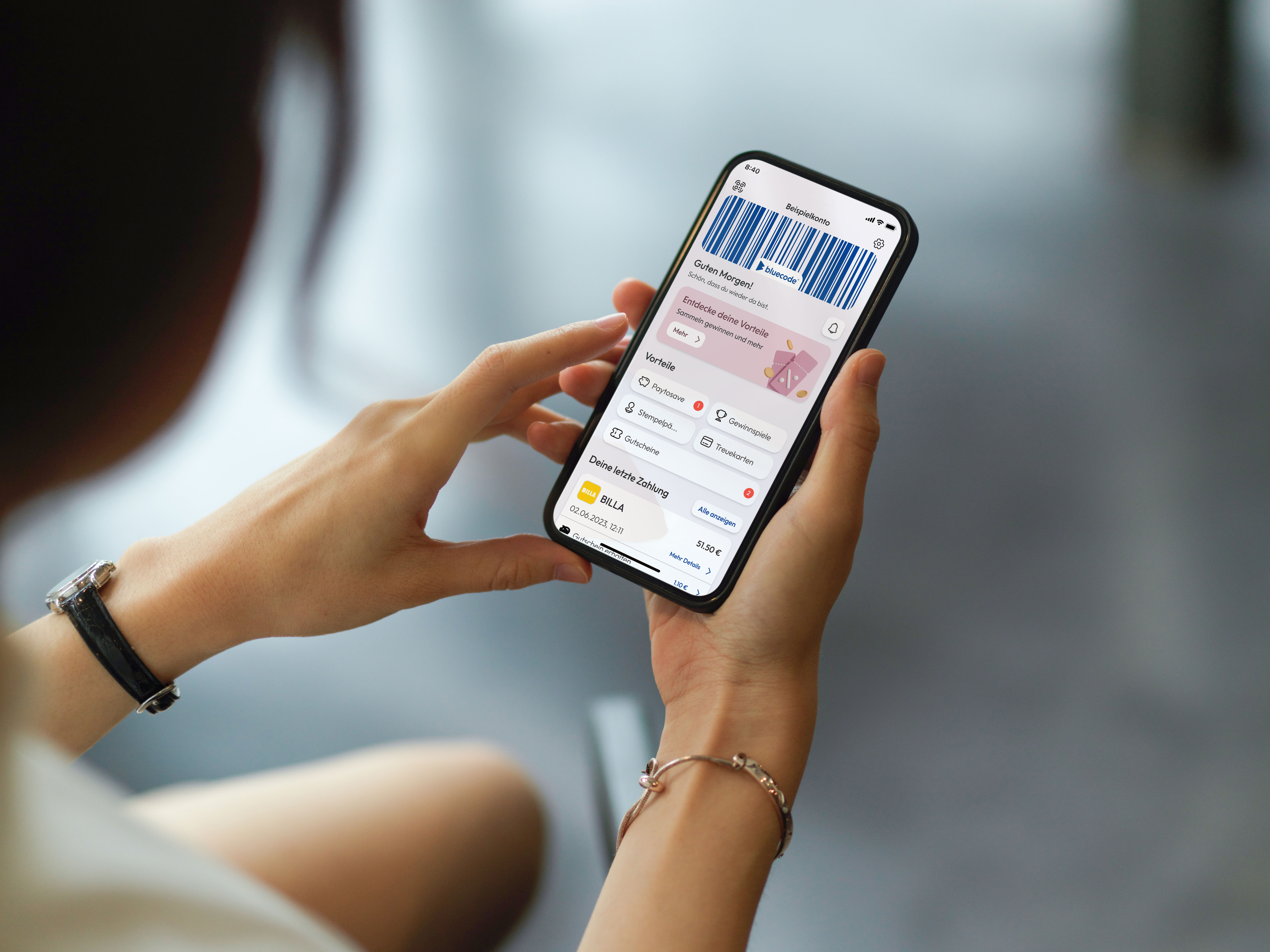 Handy mit Bluecode